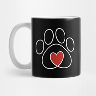 Pet Love White Outline Mug